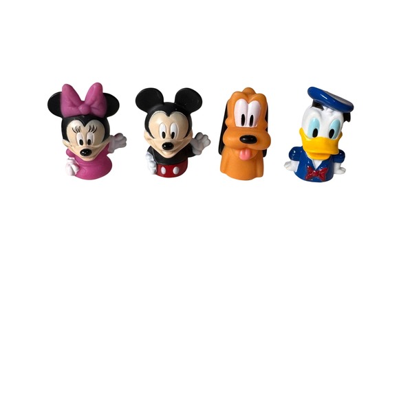 Disney Other - Disney Mickey Mouse Minnie Pluto Donald‎ Duck Rubber Finger Puppets 4 Piece Set